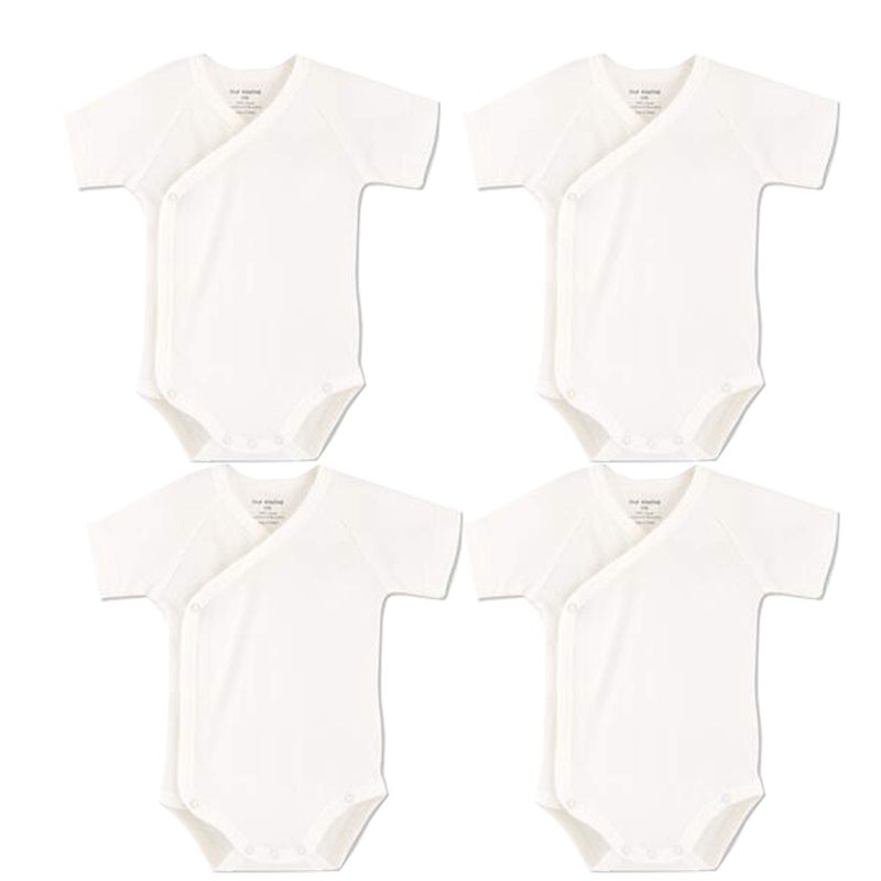 Blueleyu Baby Boys Girls Short Sleeves Kimono Clothes Cotton Baby Side-Snap Bodysuit Pack of Baby Layette Set (Newborn) - Image 1